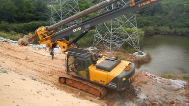 Máy khoan cọc nhồi với áp suất điều khiển 3.9MPa, sức nâng 94.3 tấn và mô-men xoắn cực đại 150 KN.m để khoan móng