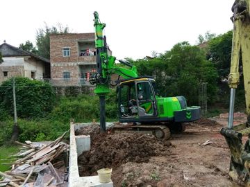 Máy đóng cọc thủy lực nhỏ TYSIM với mô-men xoắn quay tối đa 4T.